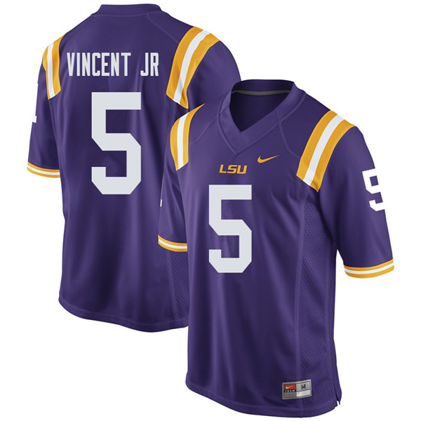 Men #5 Kary Vincent Jr. LSU Tigers College Football Jerseys Sale-Purple